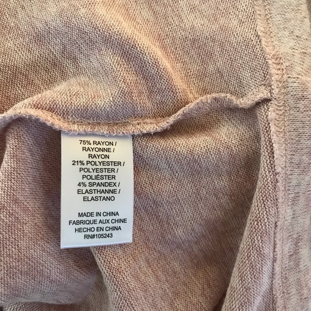 Bobeau Angel Wing Women's Marled V-Neck Top Dusty Rose Size Medium NWT - Picture 9 of 10